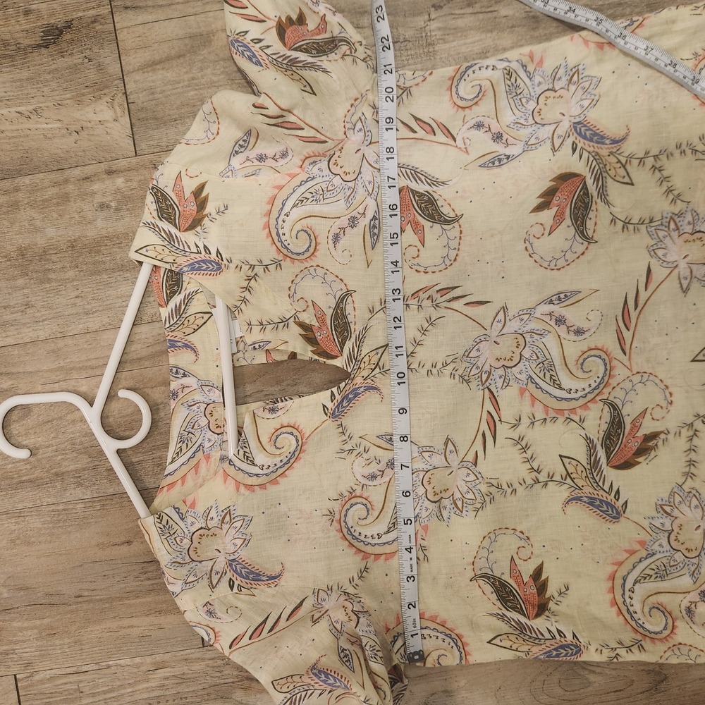 J. Jill 100% Linen Paisley Floral Blouse - Picture 10 of 10